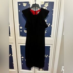 Tahari cocktail dress with flutter cap sleeves. Size 10. Possibly never worn.
